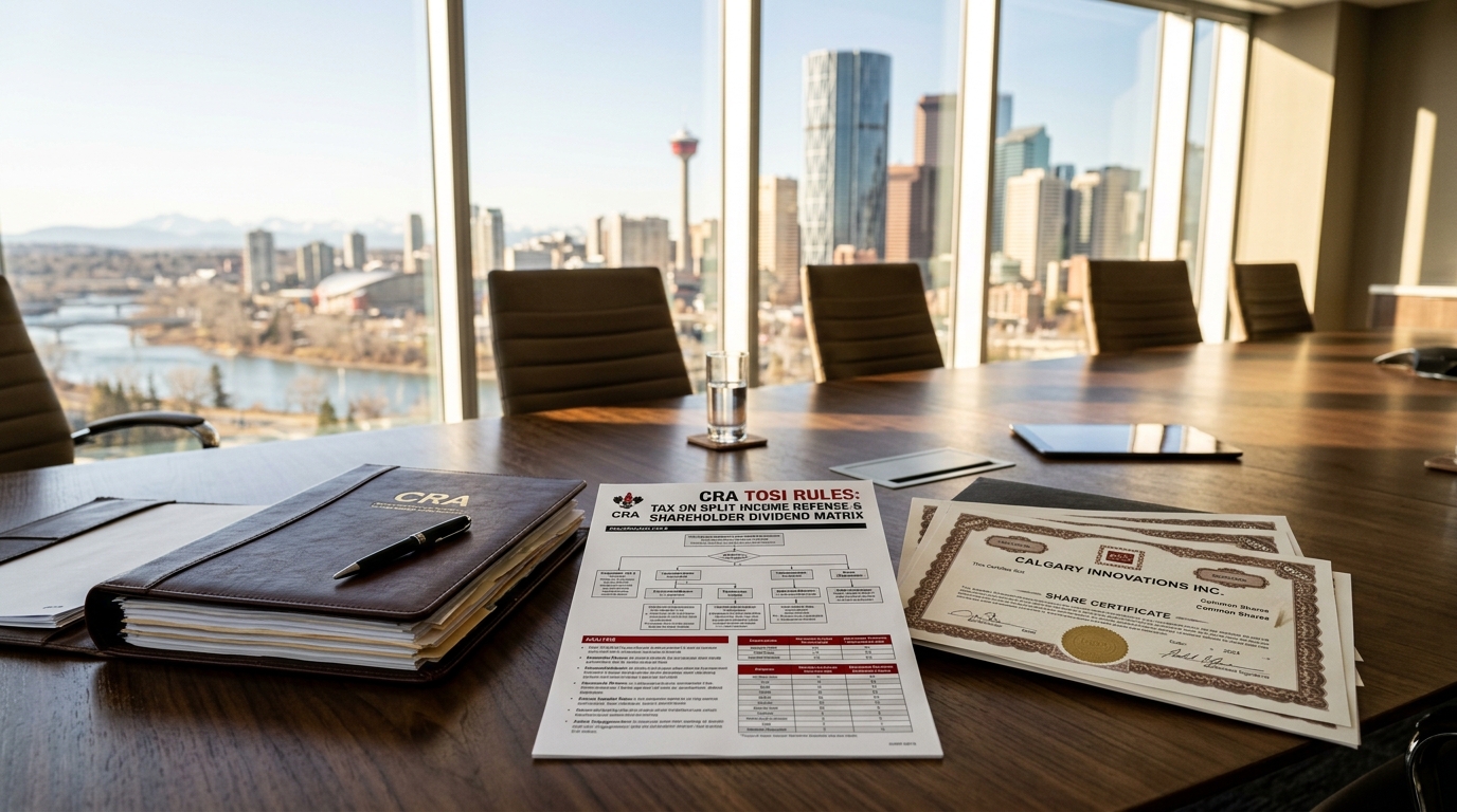 Tax on split income TOSI defense compliance document and corporate share certificates